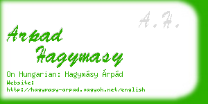 arpad hagymasy business card