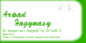 arpad hagymasy business card